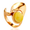 Volumetric-gold-plated-ring-with-honey-colored-amber-3.jpeg Amber Statement Ring