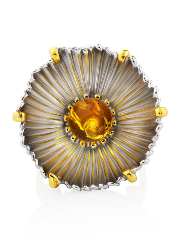 Volumetric-ring-made-of-silver-with-gilding-3.jpg Amber Bloom Ring