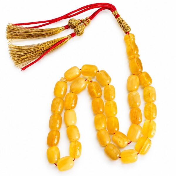 What1050 Natural Baltic Amber Misbah 30g 33Beads 9X13mm