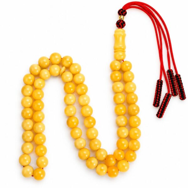 WhatsA67 Natural Baltic Amber Misbah 25g 67Beads 8mm