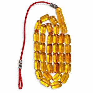 Natural Baltic Amber Misbah 22g 36Beads 7X14mm