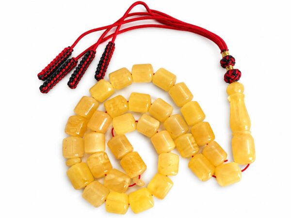Natural Baltic Amber Misbah 27g 33Beads 9X11mm