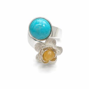 awt.jpeg Amber and Turquoise Stone Ring
