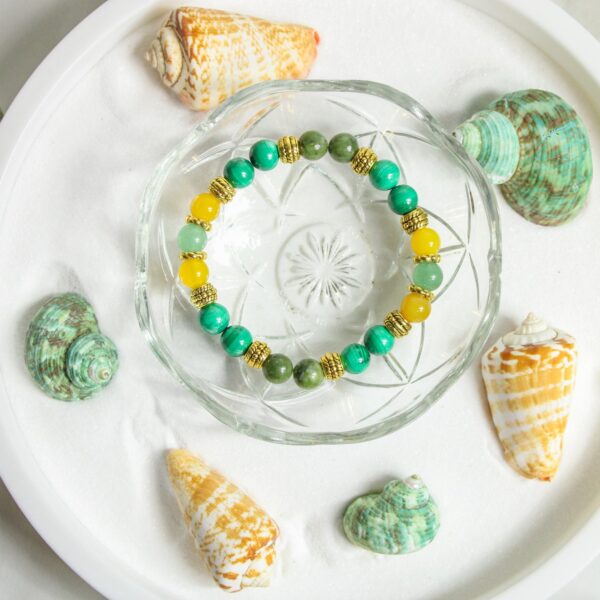 Malachite & Yellow Agate 'Perseverance' Bracelet
