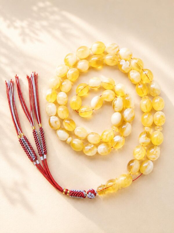 egg4.jpeg Natural Baltic Amber Misbah 43g 55 Beads 10X12mm