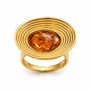 Amber Halo Statement Ring