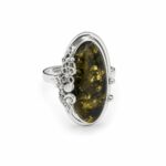 Emerald Glow Amber Ring