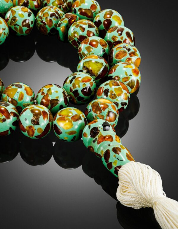 Mosaic Amber Misbah 45g 33 Beads 13mm