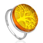 Beltane Ring Decorated with Natural Amber