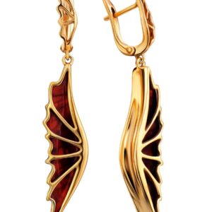 Cherry Amber Butterfly Earrings