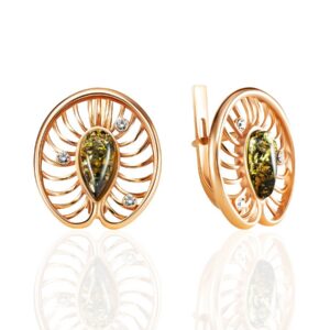 kruglye_pozolochennye_sergi_iz_yantarya_zelyenogo_ottenka_ameliya1.jpg Green Natural Amber Earrings