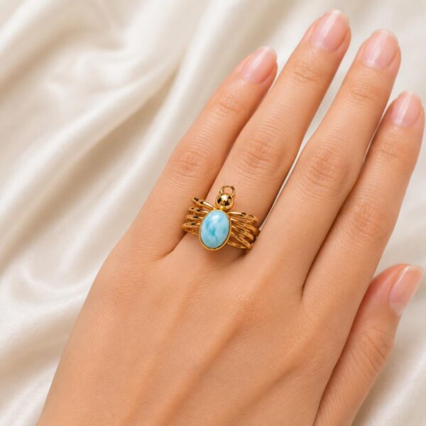 Ocean Weave Larimar Rings