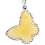 Natural Amber Butterfly Pendant