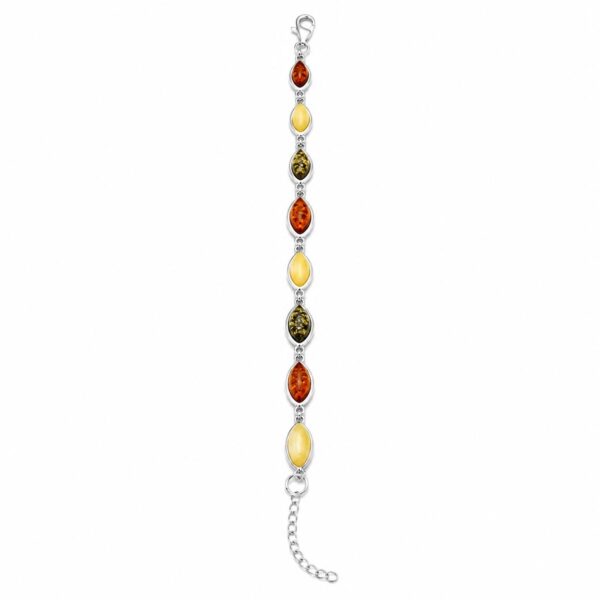 mix6.jpeg Multicolor Baltic Amber Silver Bracelet