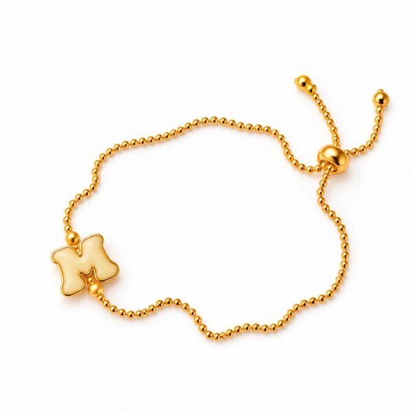 mwa Amber Initial Braceletes