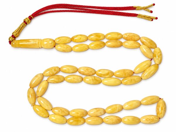 Natural Baltic Amber Misbah 28g 47beads 7X17mm