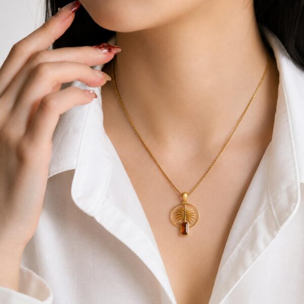 Amber Palm Pendant