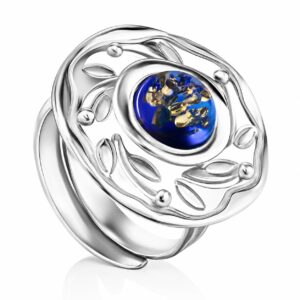 Vintage Blue Amber Ring