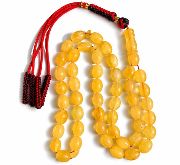 Natural Baltic Amber Misbah 26g 49Beads 8X12mm