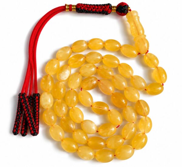 Natural Baltic Amber Misbah 26g 49Beads 8X12mm