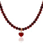 Cherry Amber Heart Necklace